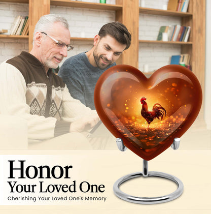 10-inch heart shaped chicken urn, memorial urn 