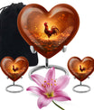 10-inch heart shaped chicken urn, memorial urn 