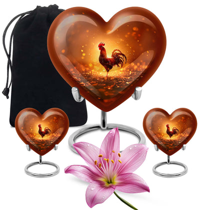 10-inch heart shaped chicken urn, memorial urn 