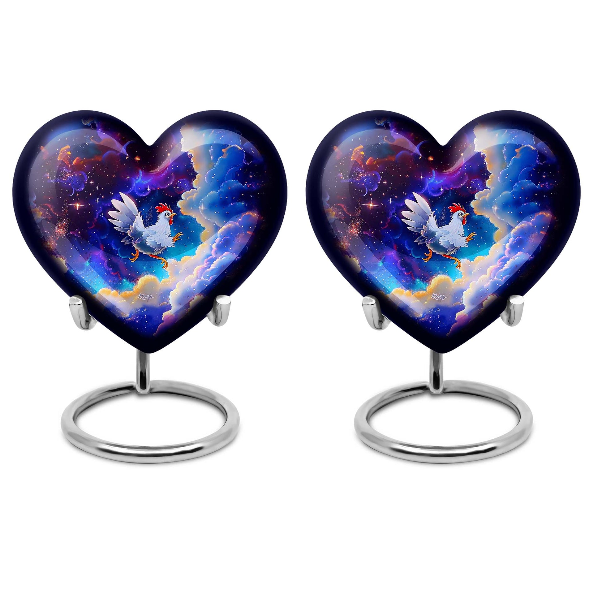 heart-shaped chicken urn