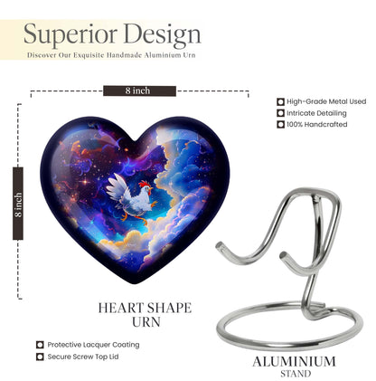 heart-shaped chicken urn
