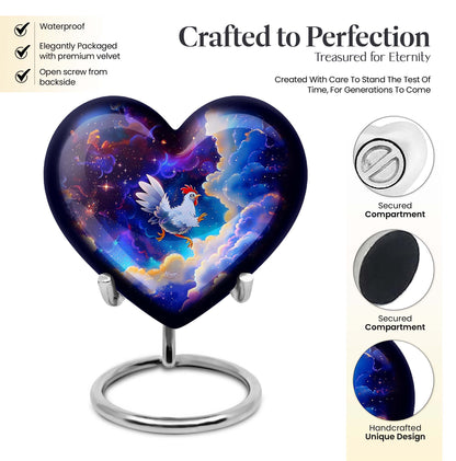 heart-shaped chicken urn