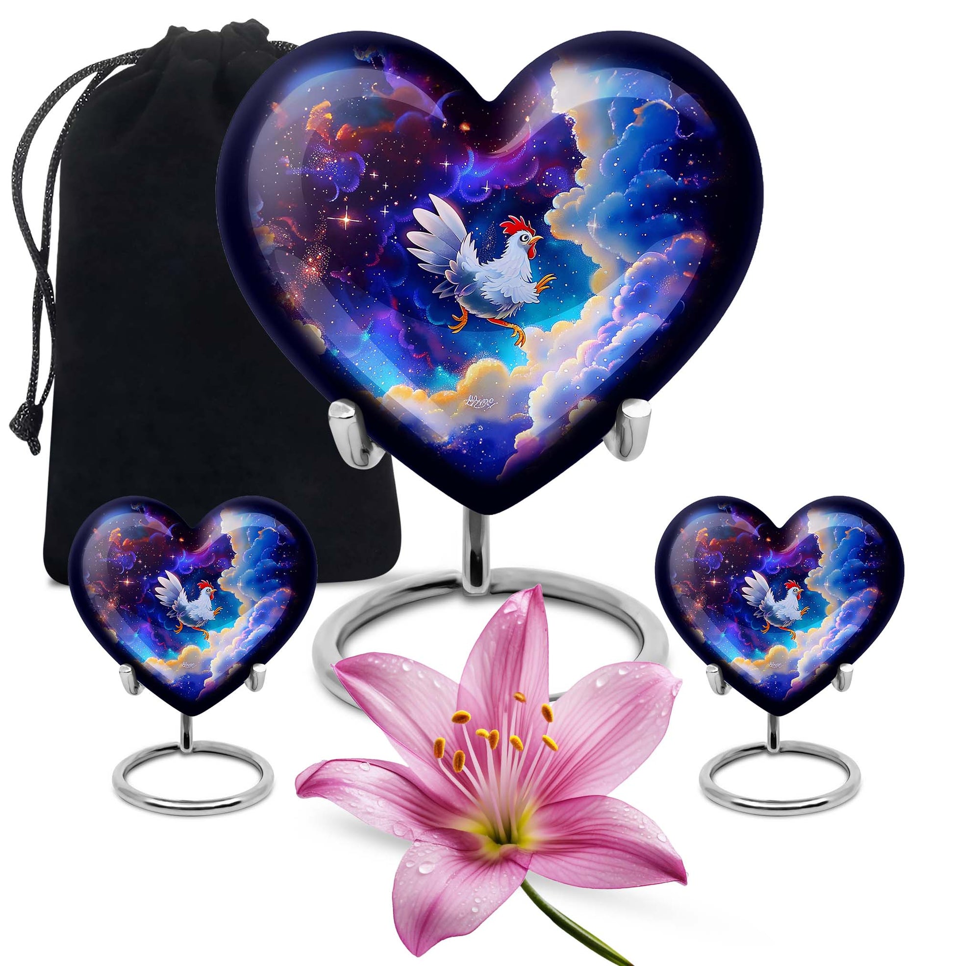 heart-shaped chicken urn