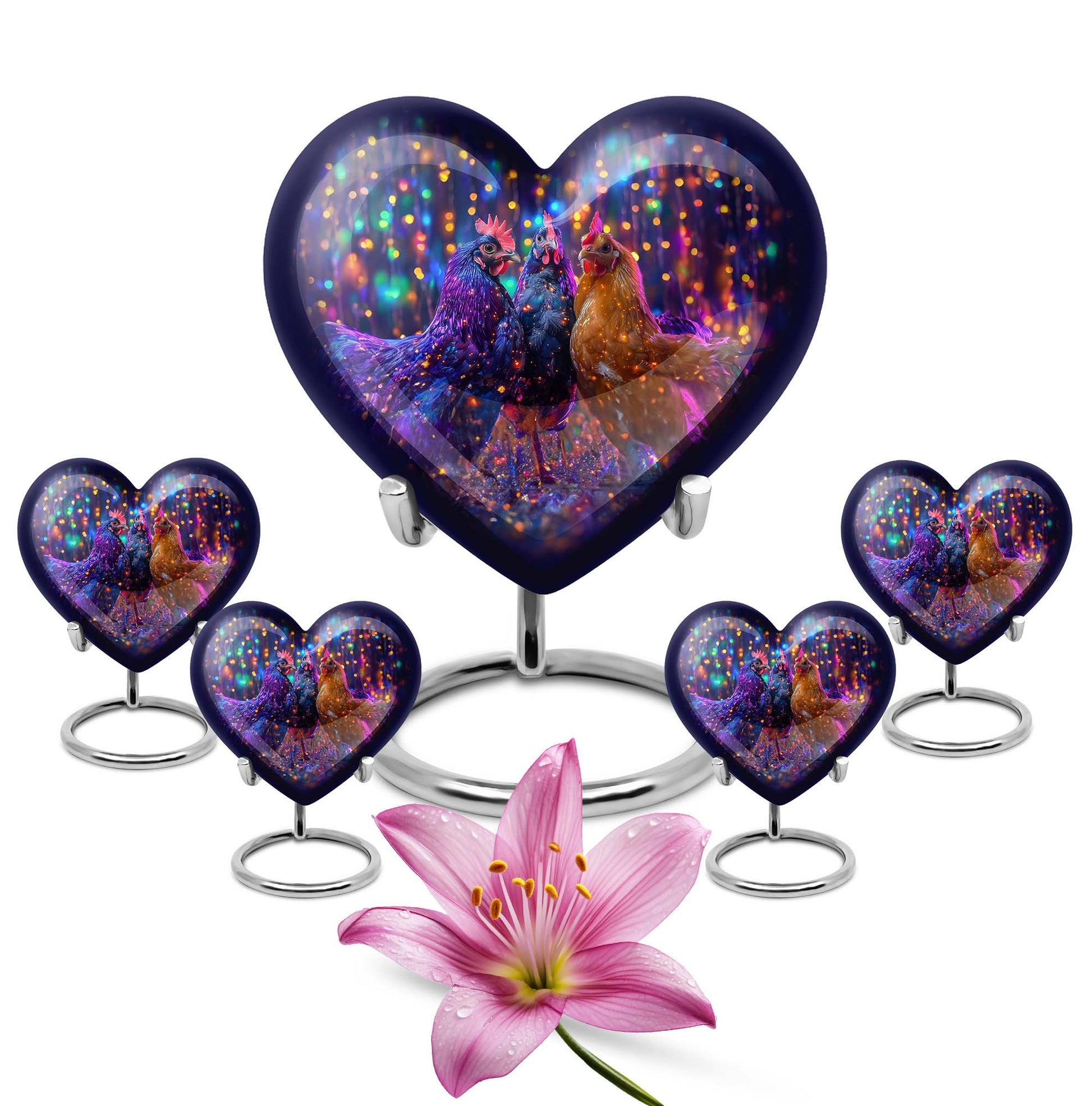 heart-shaped chicken urn