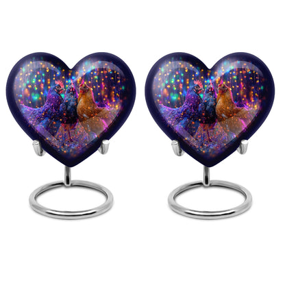 heart-shaped chicken urn