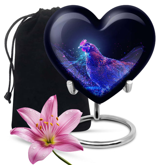 heart-shaped chicken urn