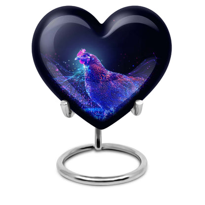 heart-shaped chicken urn