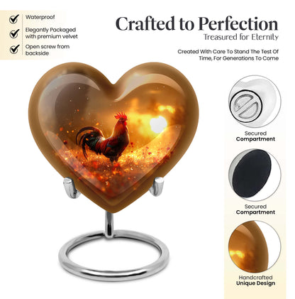 heart-shaped Chicken Urn