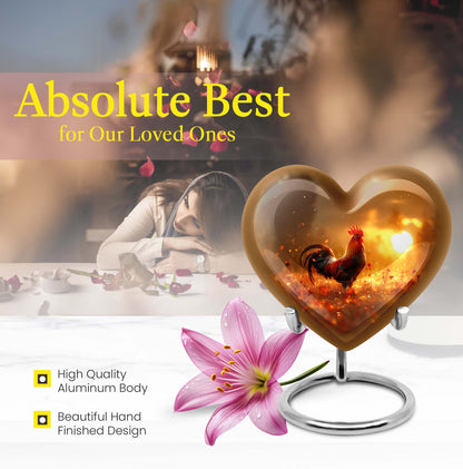 heart-shaped Chicken Urn