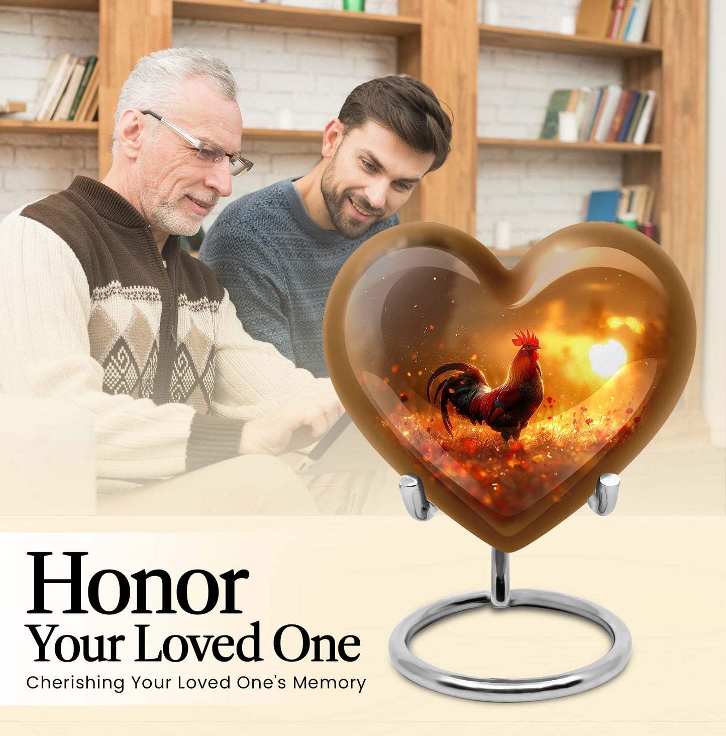 heart-shaped Chicken Urn