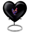 10-inch heart-shaped chicken urn for adult, personalized, aluminium, with flower theme