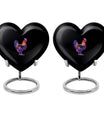 10-inch heart-shaped chicken urn for adult, personalized, aluminium, with flower theme