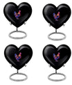 10-inch heart-shaped chicken urn for adult, personalized, aluminium, with flower theme
