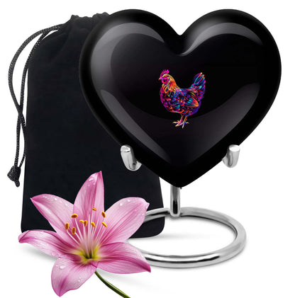 shaped chicken urn with floral theme