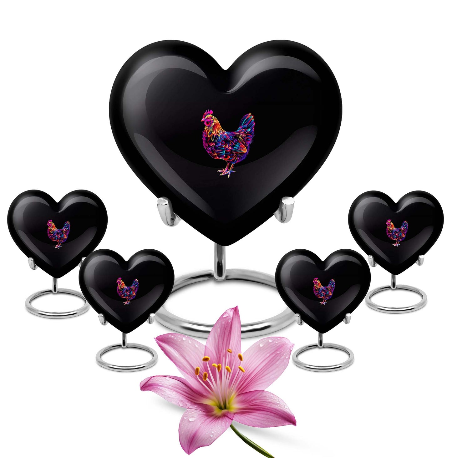 shaped chicken urn with floral theme