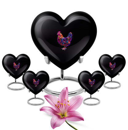 shaped chicken urn with floral theme