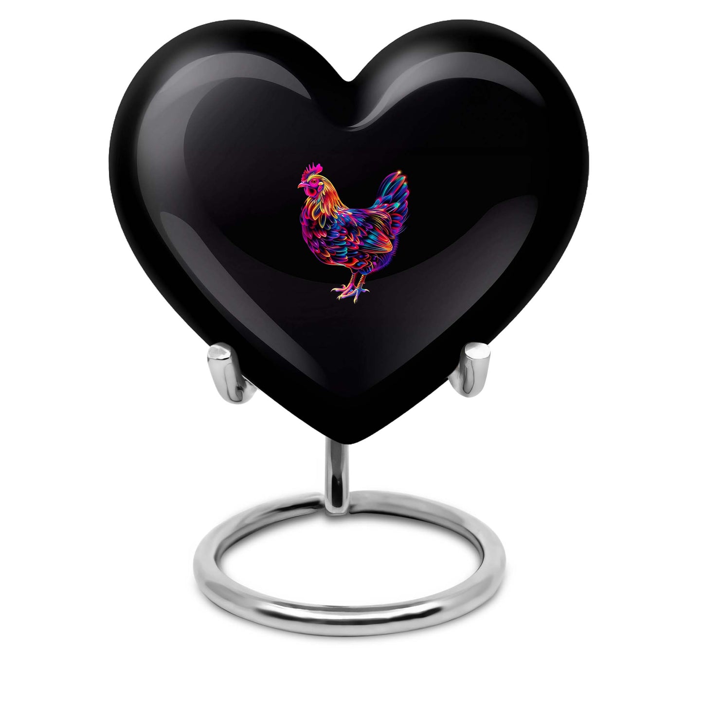 shaped chicken urn with floral theme