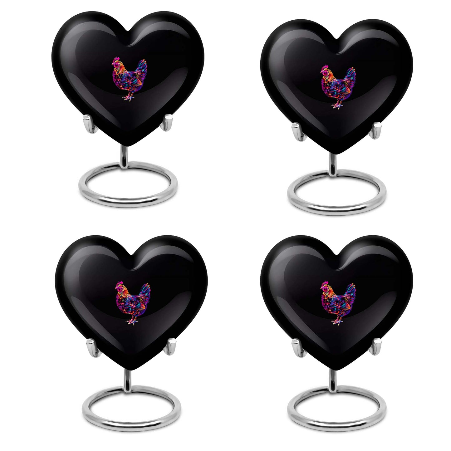 shaped chicken urn with floral theme