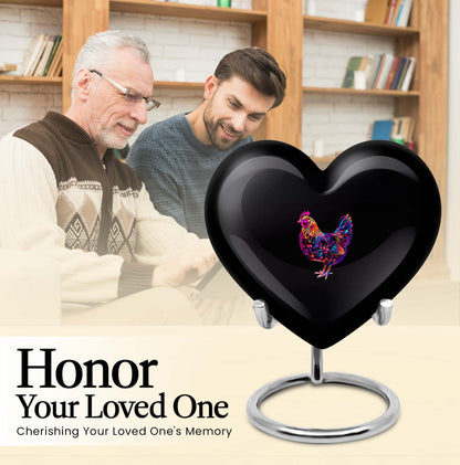 shaped chicken urn with floral theme