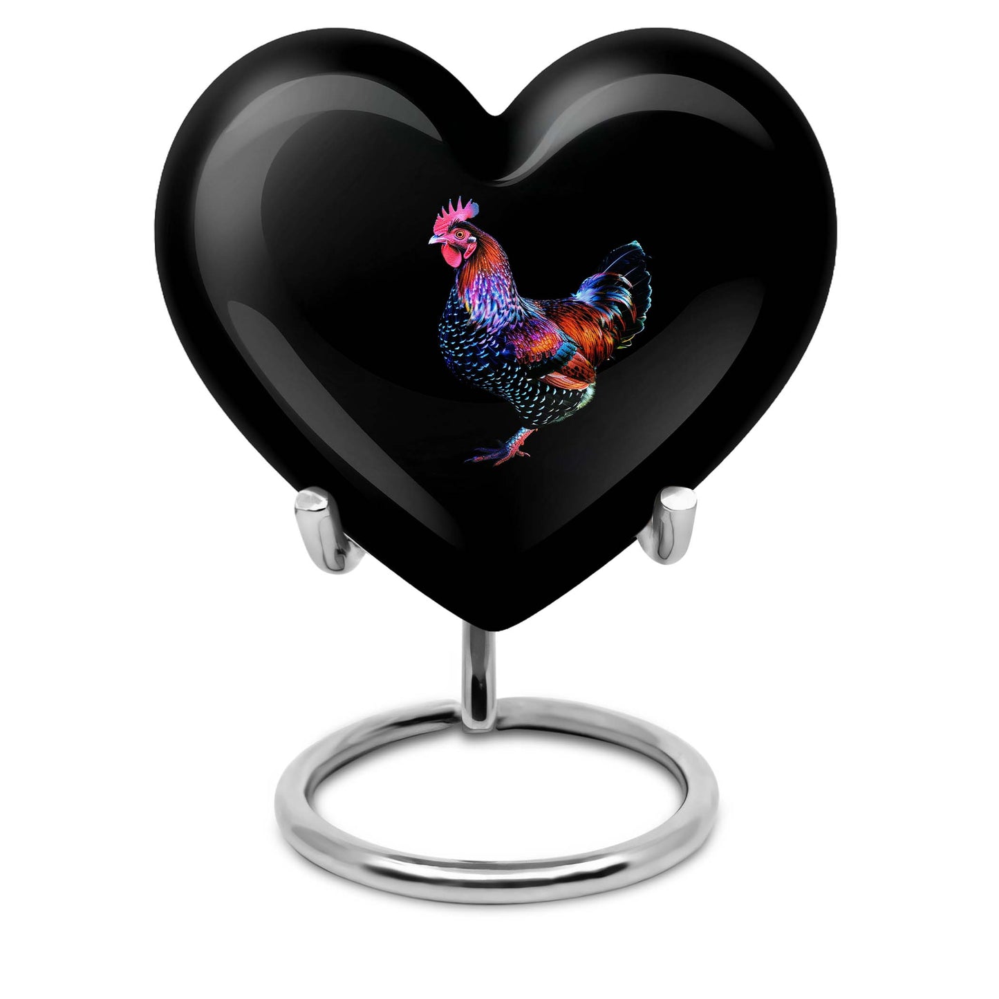 Heart-shaped 10-inch memorial medium chicken urn