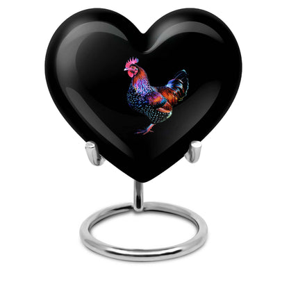Heart-shaped 10-inch memorial medium chicken urn