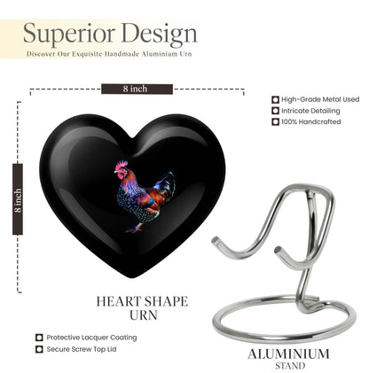 Heart-shaped 10-inch memorial medium chicken urn