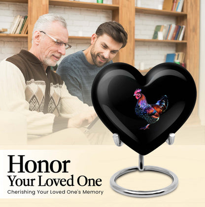 Heart-shaped 10-inch memorial medium chicken urn