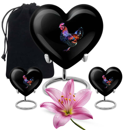 Heart-shaped 10-inch memorial medium chicken urn