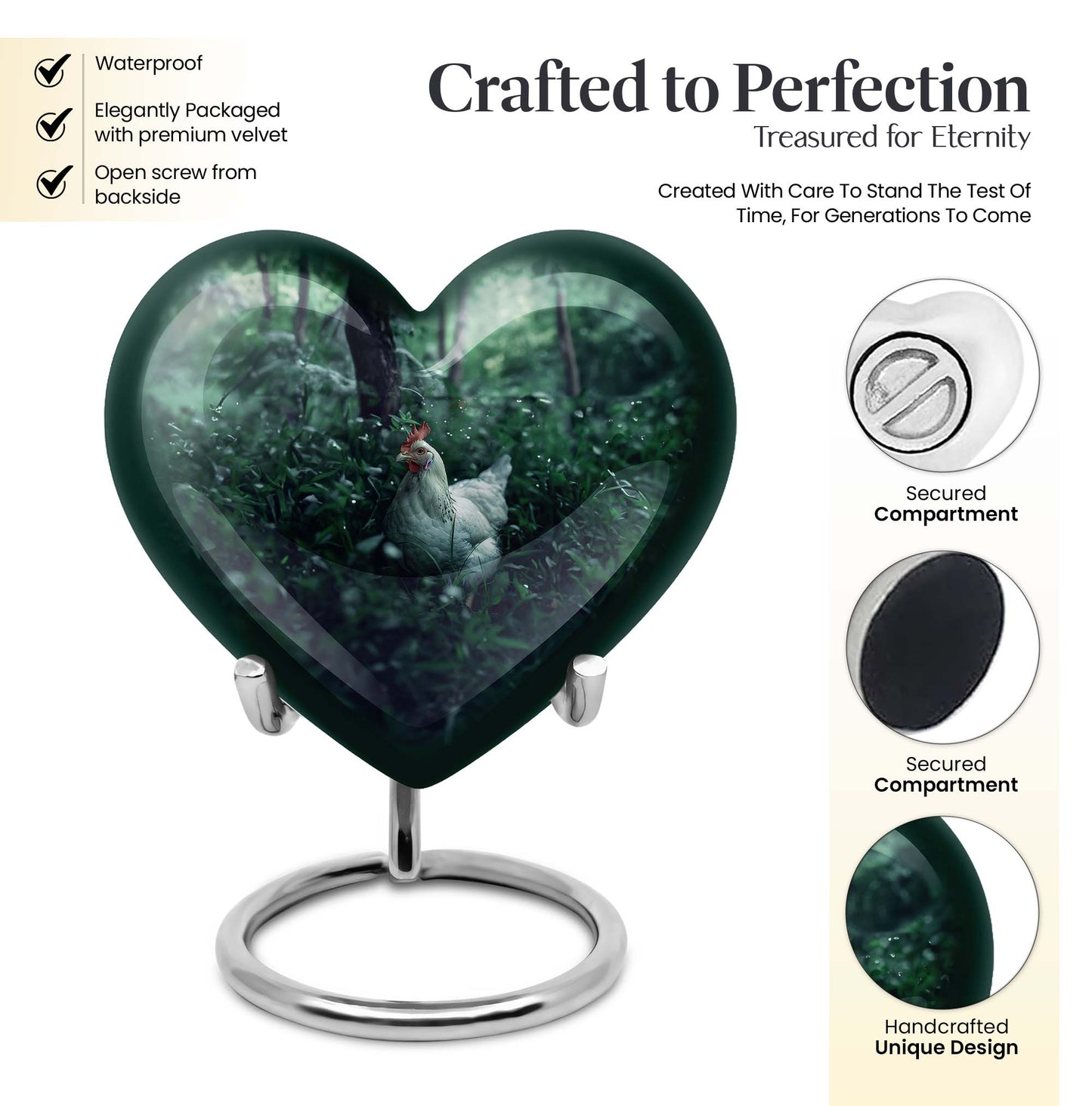  Chicken Heart Urn, memorial urn