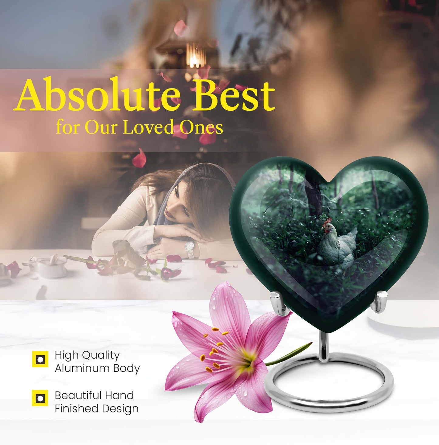  Chicken Heart Urn, memorial urn