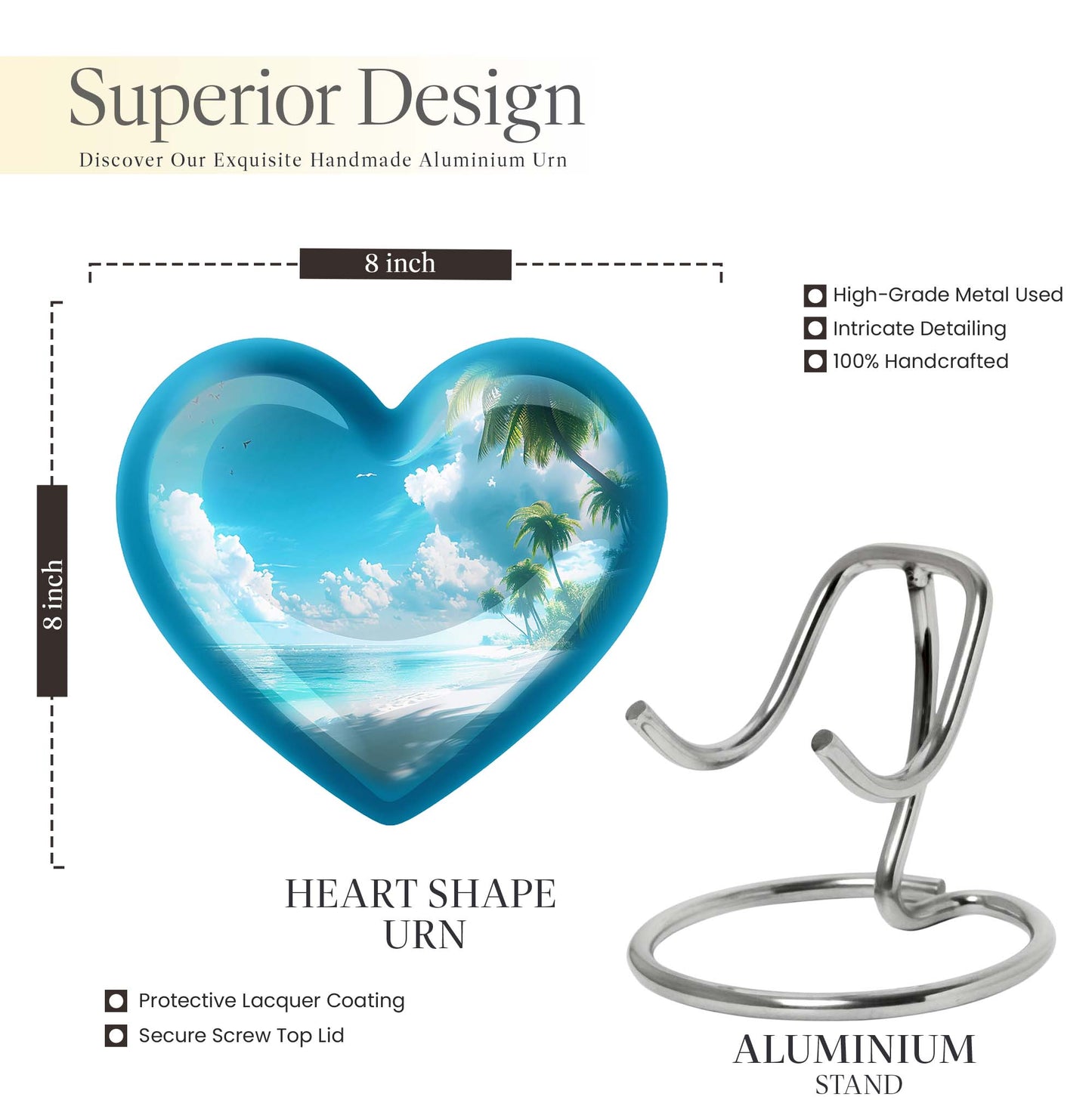 heart-shaped Beach Urn