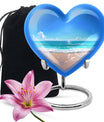 heart-shaped beach urn