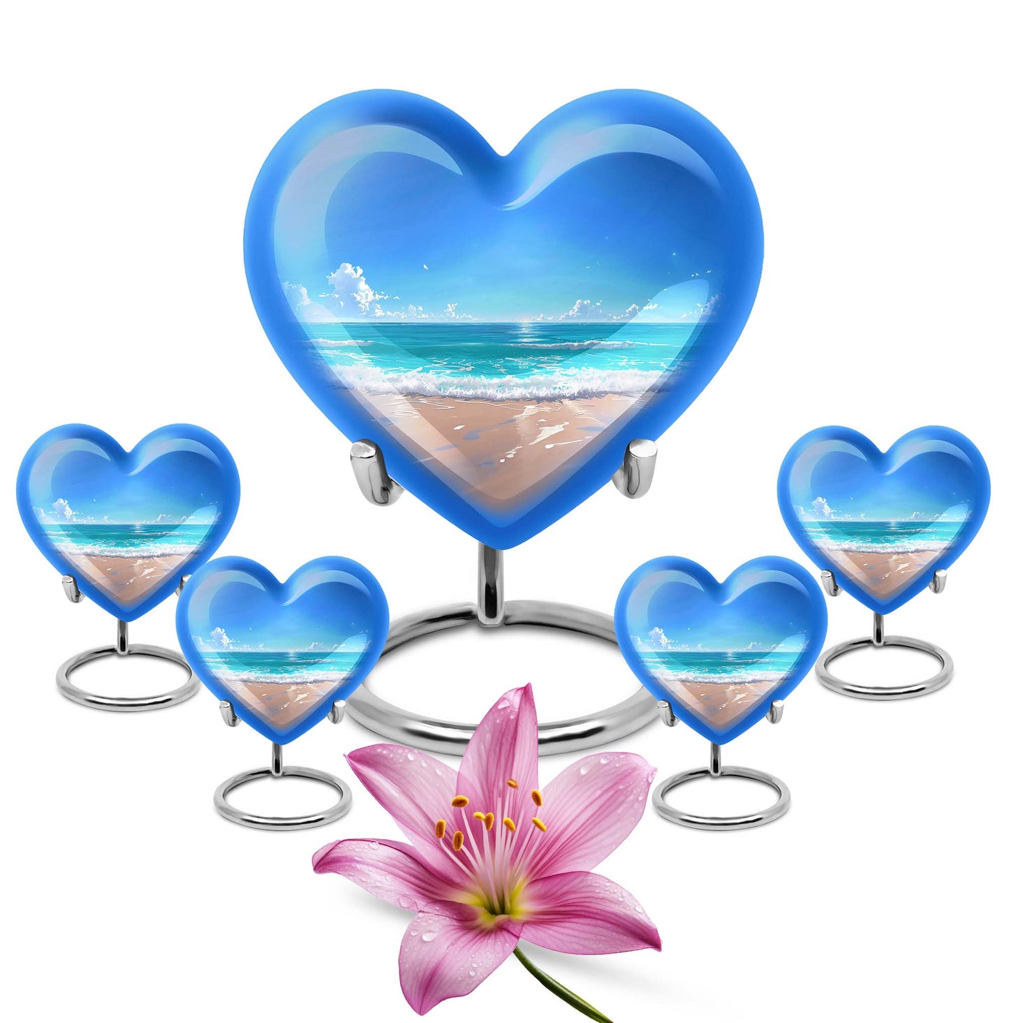 heart-shaped beach urn