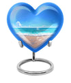 heart-shaped beach urn