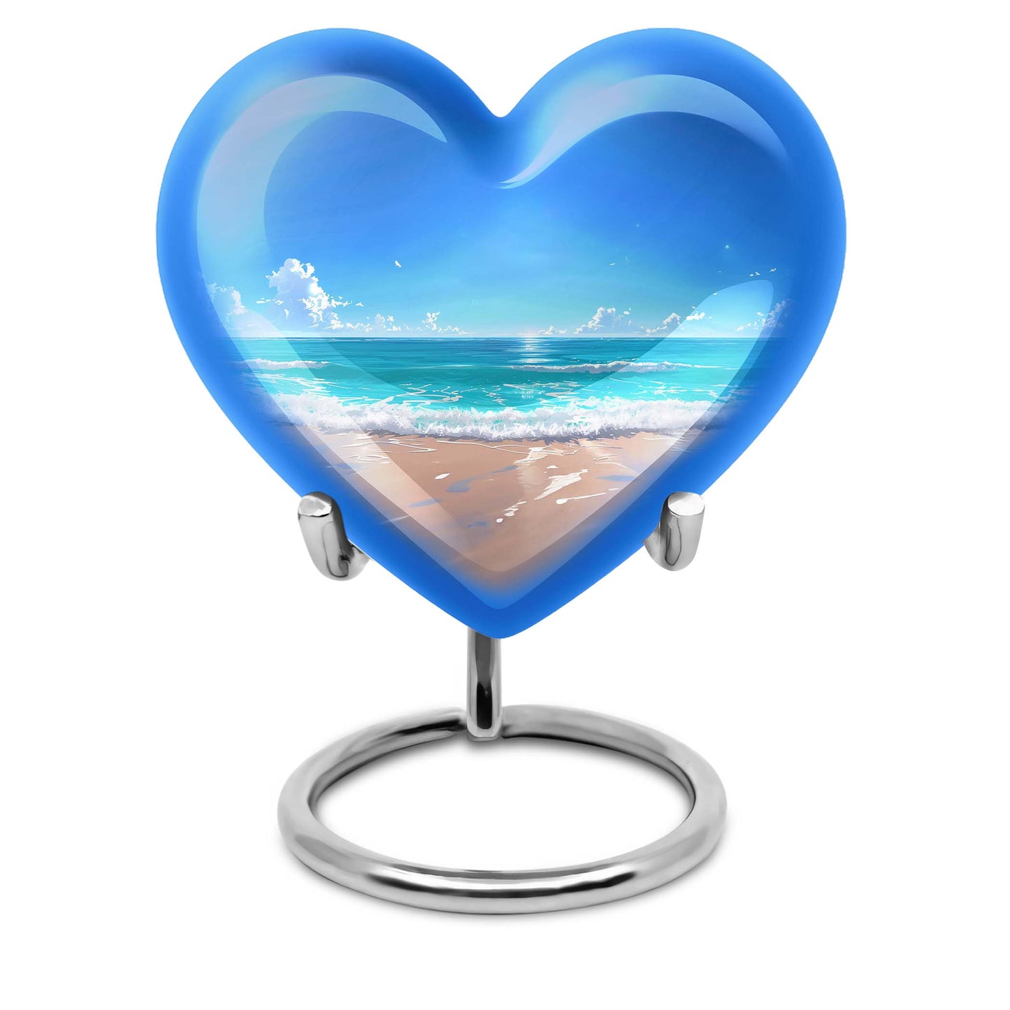 heart-shaped beach urn