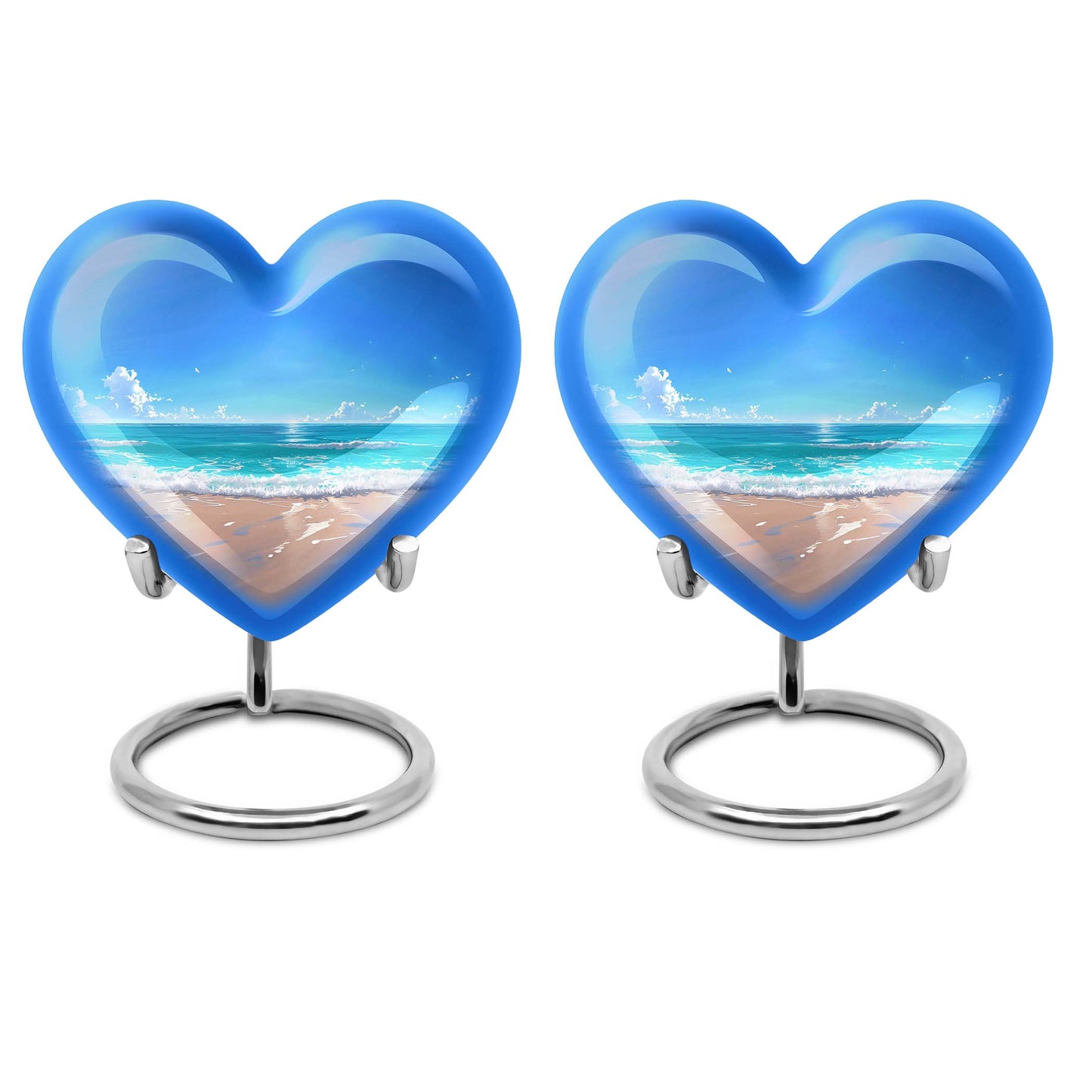 heart-shaped beach urn