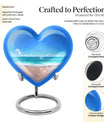 heart-shaped beach urn