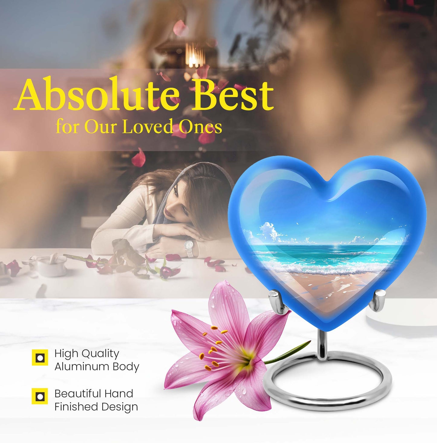 heart-shaped beach urn