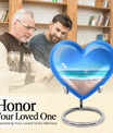 heart-shaped beach urn