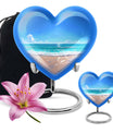 heart-shaped beach urn