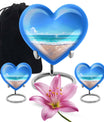 heart-shaped beach urn