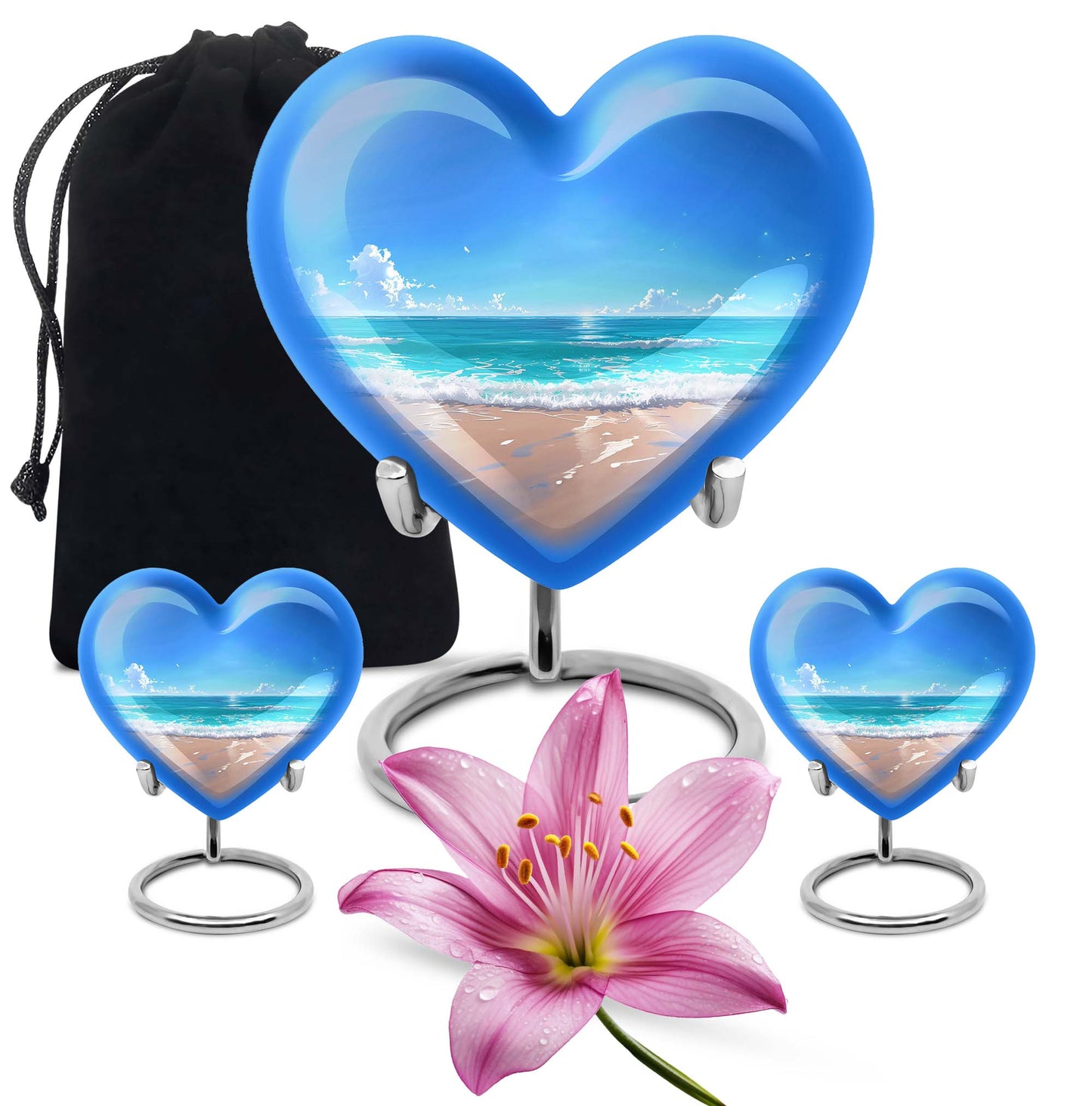 heart-shaped beach urn