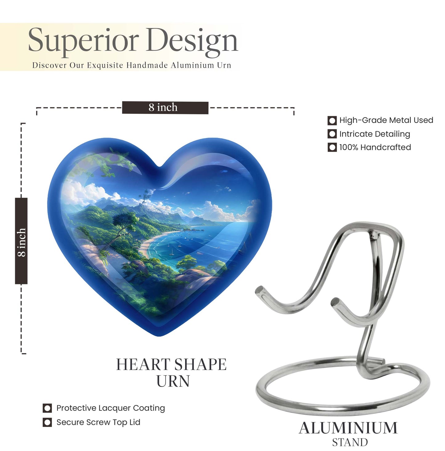 Heart Designed Beach Urn