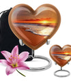  heart-shaped beach urn adorned with flowers, 