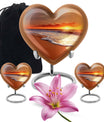  heart-shaped beach urn adorned with flowers, 