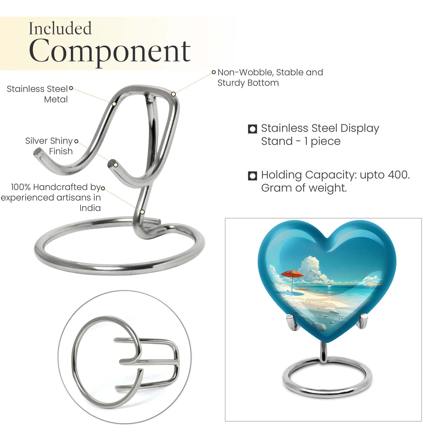 Beach Heart Urn