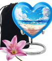 10-inch heart-shaped Beach Urn for cremation, crafted