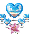 10-inch heart-shaped Beach Urn for cremation, crafted