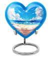 10-inch heart-shaped Beach Urn for cremation, crafted