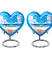 10-inch heart-shaped Beach Urn for cremation, crafted